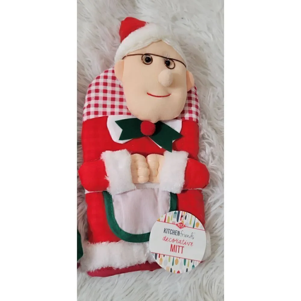 Ritz Kitchen Friends Cotton Oven Mitts Mrs Claus New